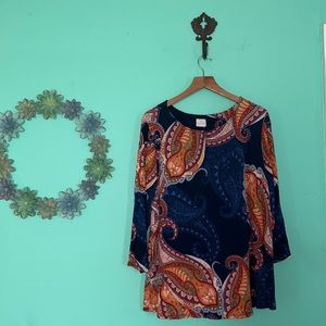 Chico’s-Paisley pattern top (no size tag)